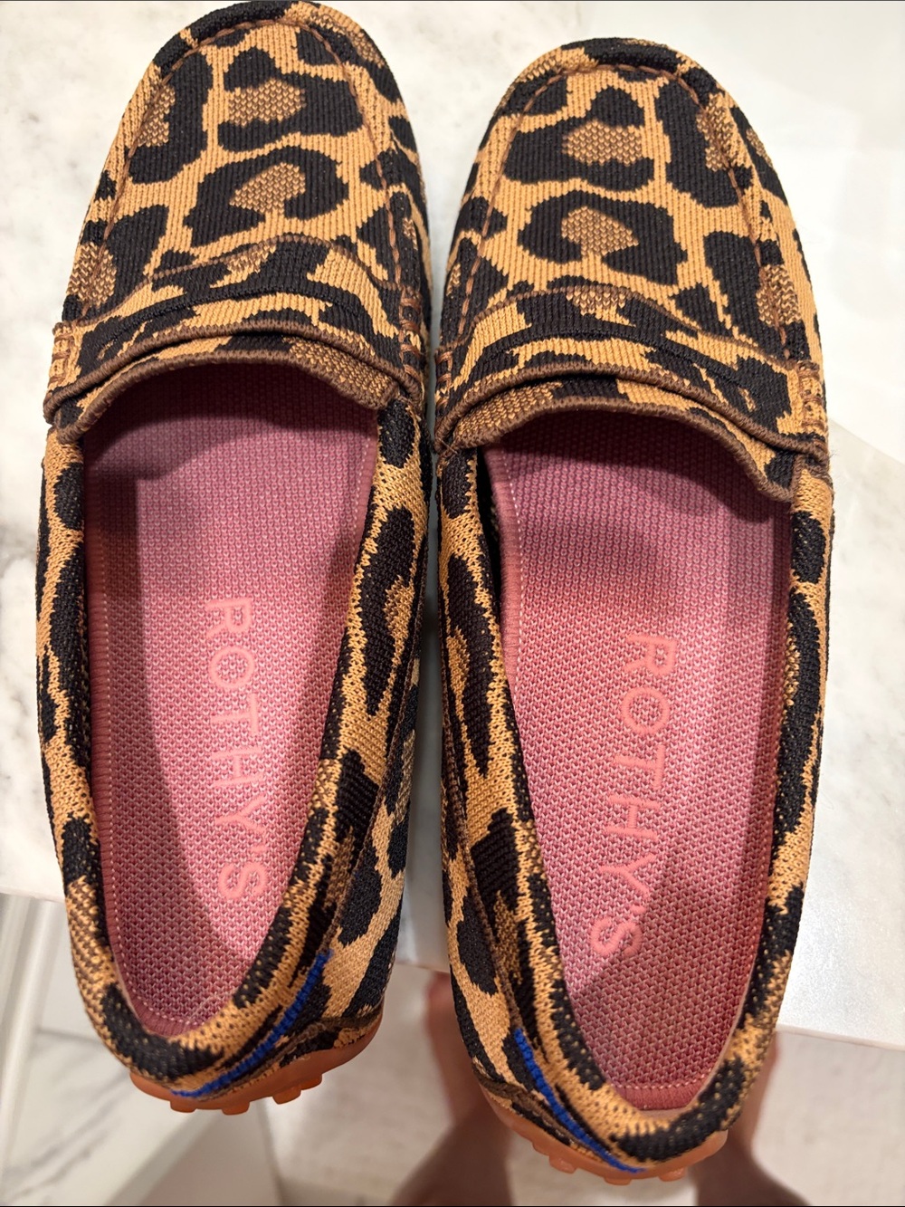 Rothy's Leopard Print Loafers with Pink Insoles NWOT/never worn